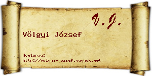 Völgyi József névjegykártya